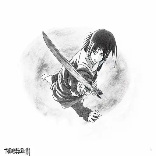 Itachi Uchiha Holding A Kunai In A Realistic Style