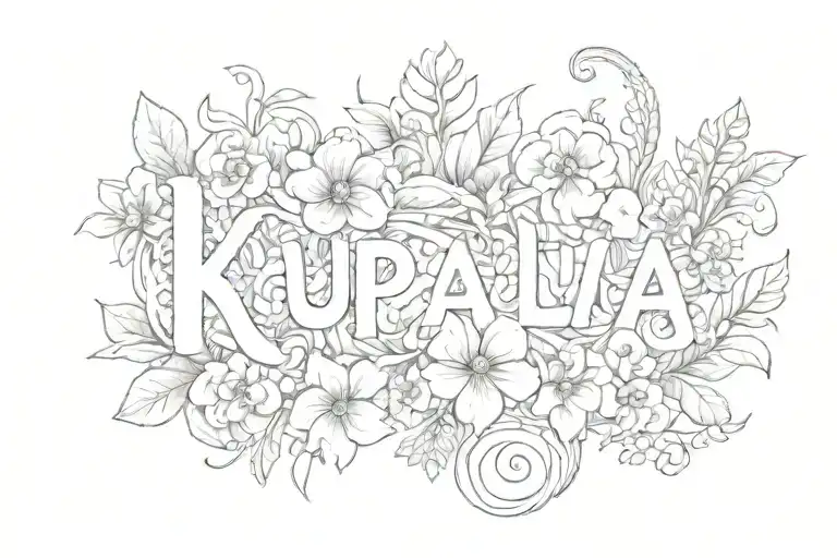 The Word Kupaila With Flowers Growing