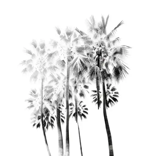 Palm Trees With Family Portrait