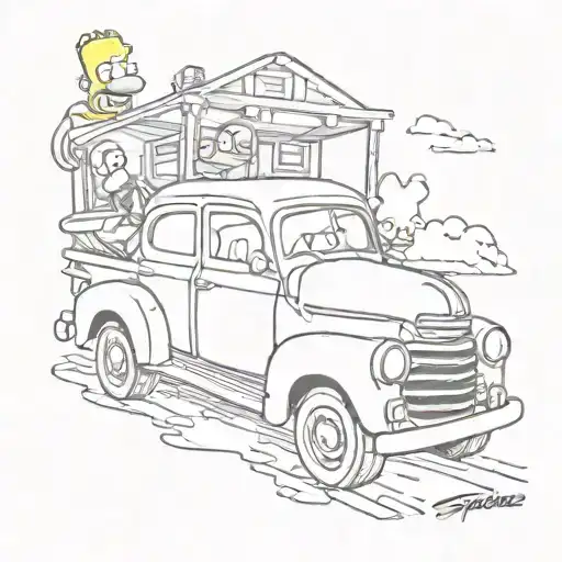 Combine Elements Of The Simpsons Characters With Classic Car Designs For A Fun And Quirky