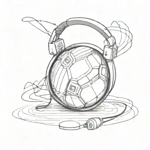 Football Ball And Headphone