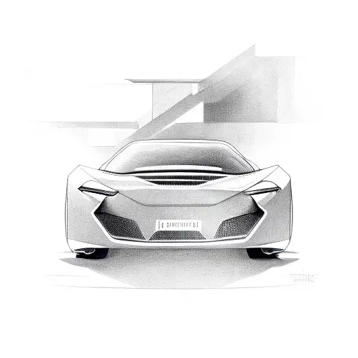 A Sleek And Futuristic Car Speeding Through A Virtual Reality Landscape