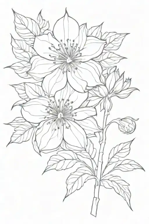 An Abstract Interpretation Of Onid Dina's Favorite Flower In Sketch Style