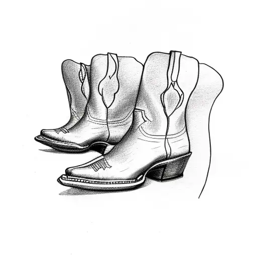 Fairy Outline Wearing Cowboy Boots