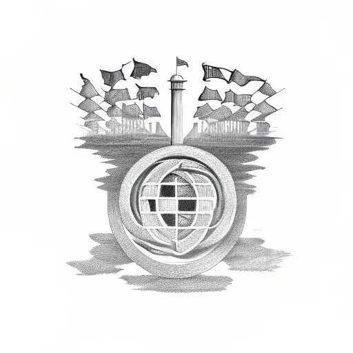 Symbol Of Uruguay That Lines Are Reaching Out Of It Creating The Famous Port