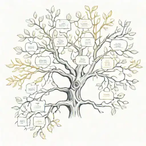 A Sketch Of A Family Tree With Branches Representing Neha And Vaibhav's Names