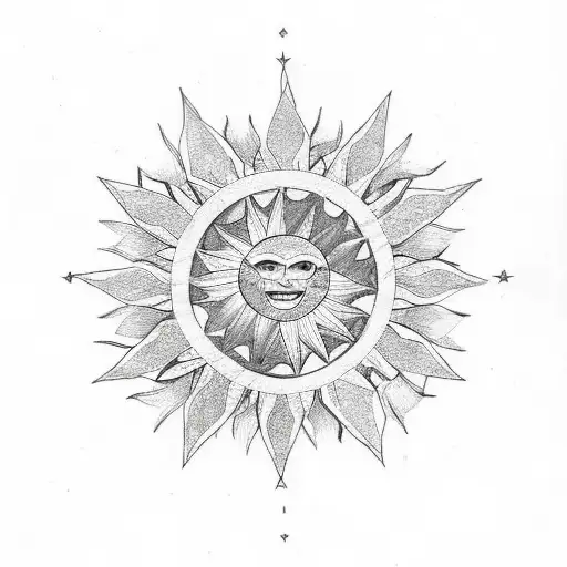 Filipino Sun And Stars With Memorial Piece For The Name Lola