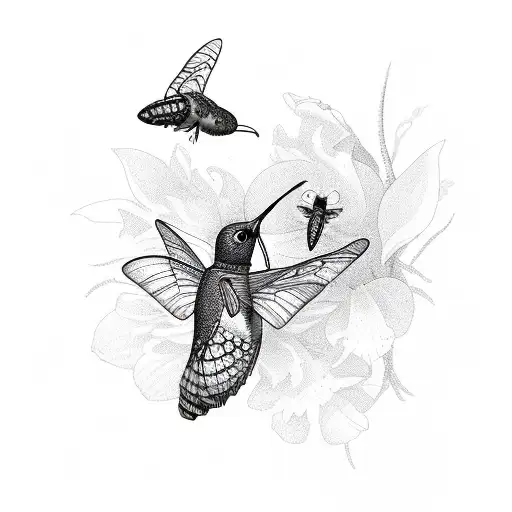 Firefly And Hummingbird In Harmony