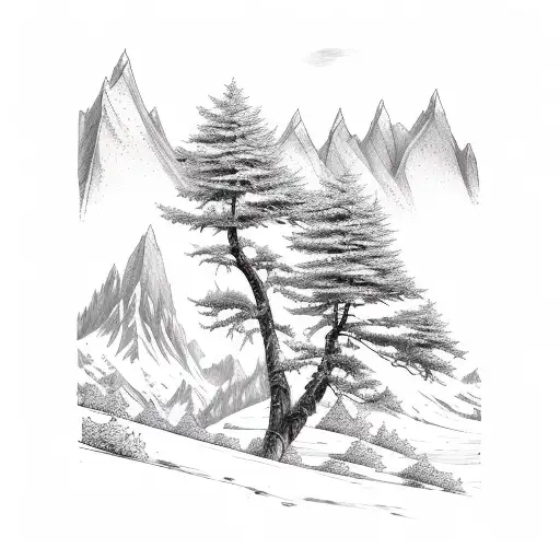 Mountain Scene And Trees
