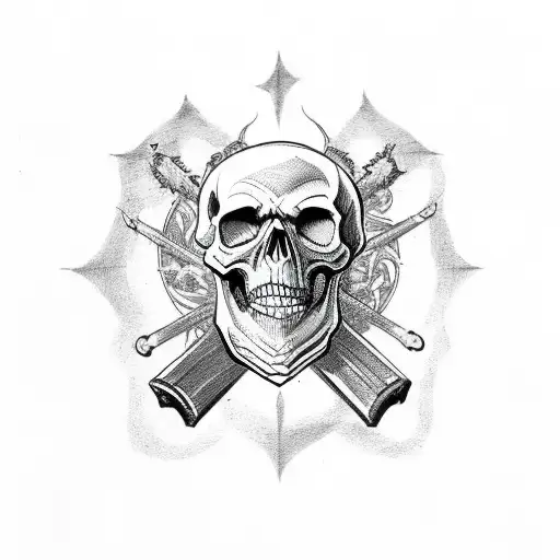 Skull And Crossbones With Flames