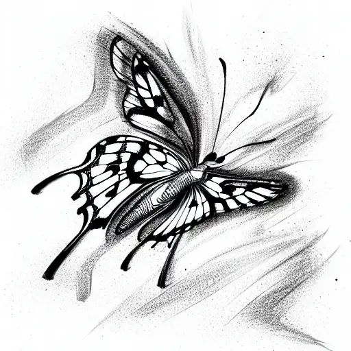 Beautiful Butterfly With Graffiti On The Side