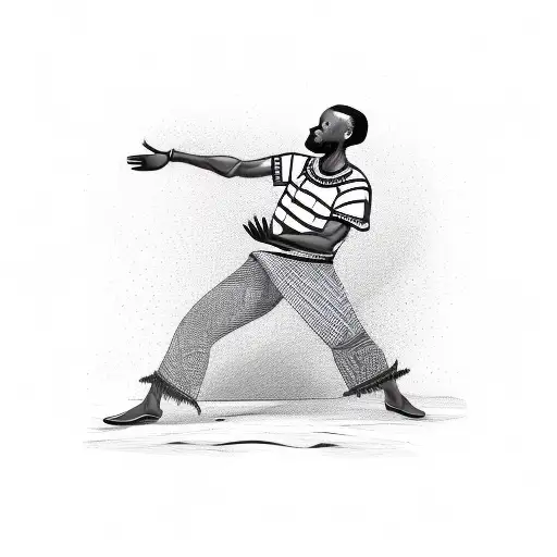 African Man Dancing In Motion