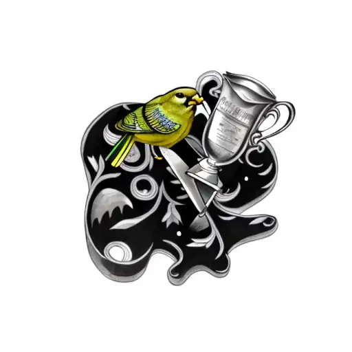 A Bird Holding A Trophy