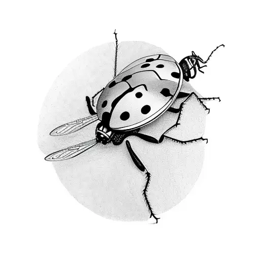 Ladybug Hanging Out With Dragonfly