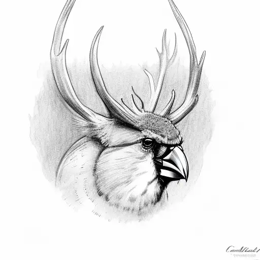 Cardinal Sitting On Moose