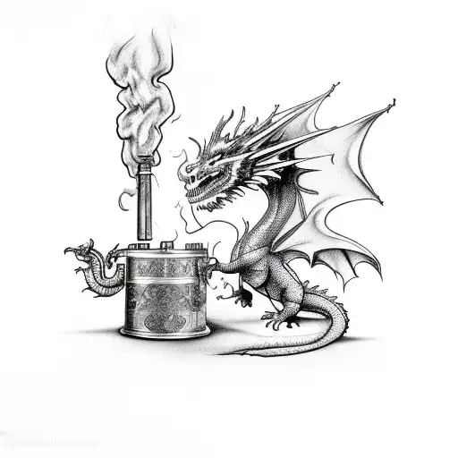 Dragon Smoking A Bong