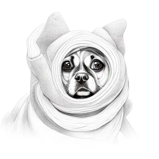 Cuddly Blanket Wrapped Around A Dog