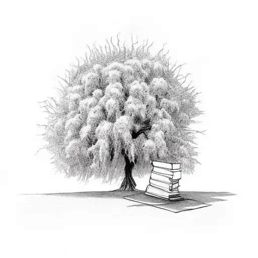 Willow Tree With A Book