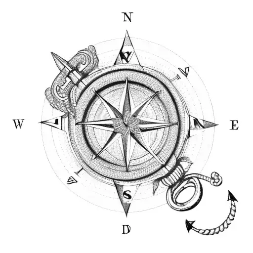 India Map With A Compass And Anchor And A Bowline Knot On It