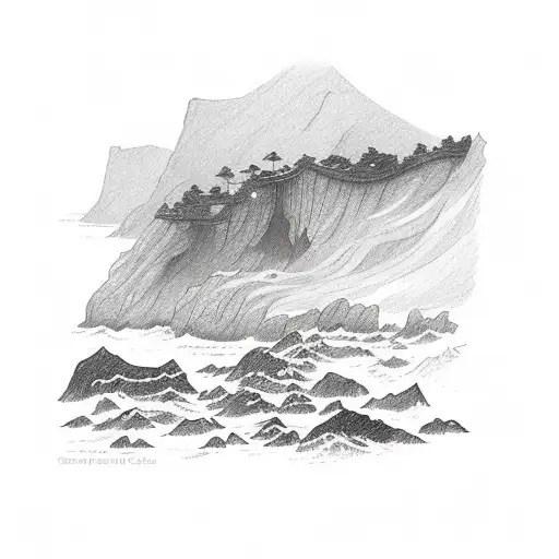 Foggy Pacifica Ocean Sea Cliffs Rocks