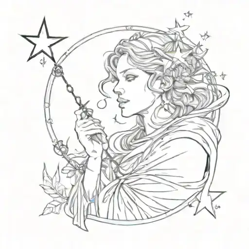 Seraphin Angel With A Star Behind The Eye And String Hanging