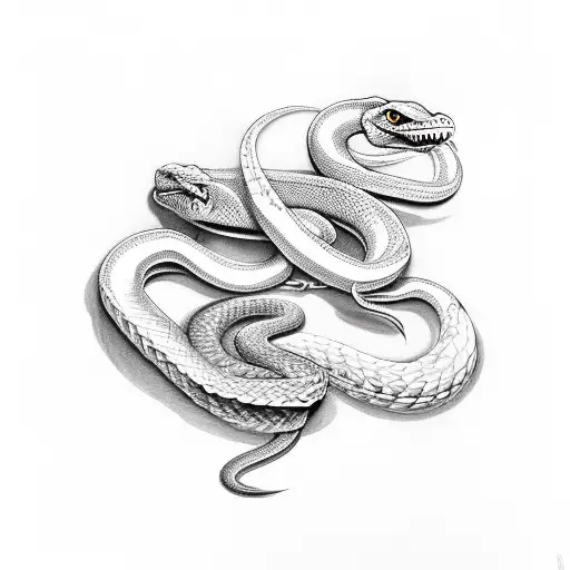 Snake And Flowers And Swords