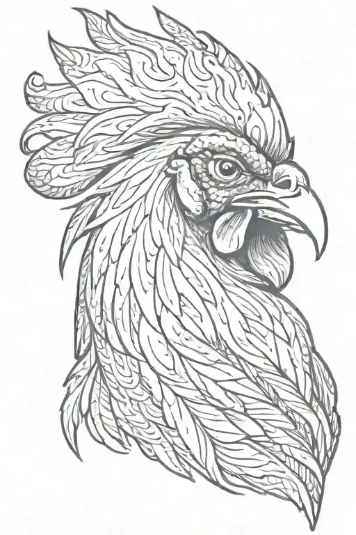 Rooster Neck And Head