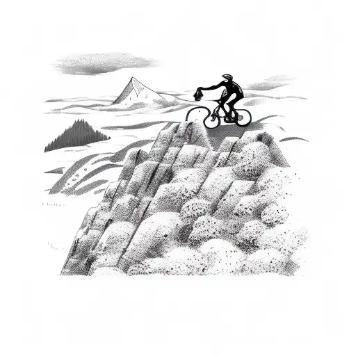 Cyclist On A Mountain