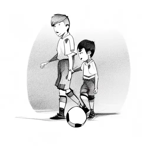 Son And Dad Walking With Son Carrying Soccer Ball