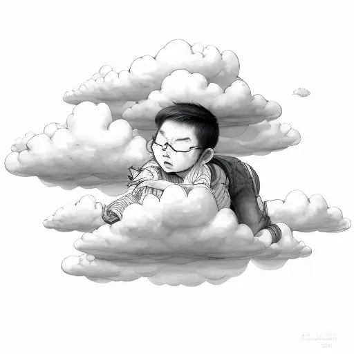 Kid Taking A Nap On A Cloud