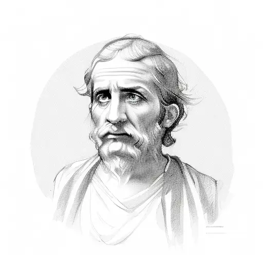 A Sketch-style Portrait Of A Famous Greek Philosopher Or Artist