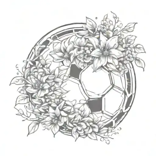 Football With Flowers Around