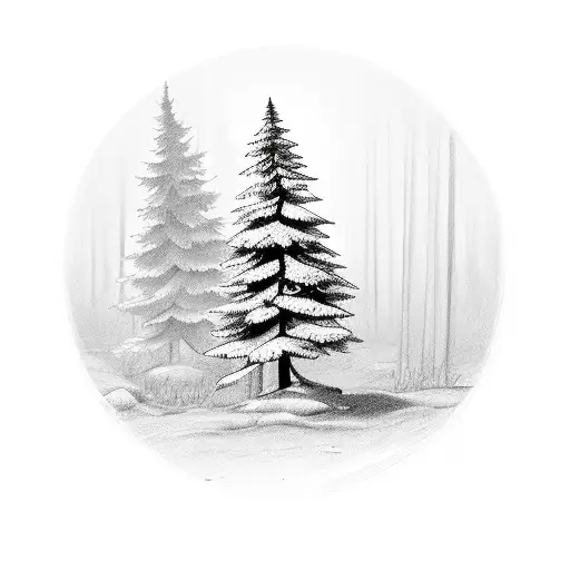 Single Evergreen Tree