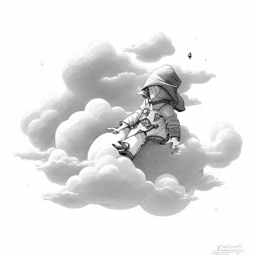 Kid Taking A Nap On A Cloud
