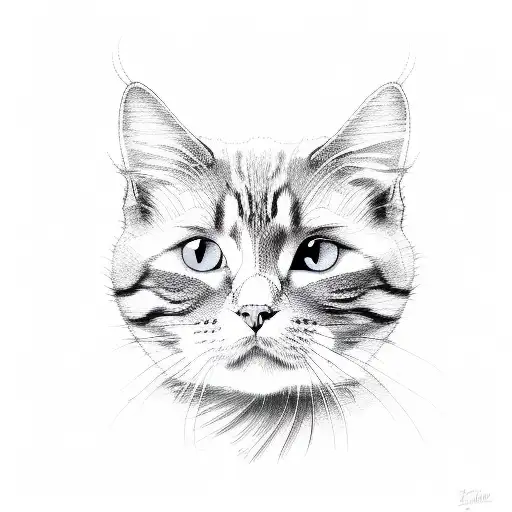 Line Drawing Cat