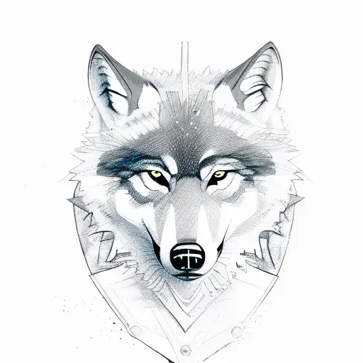 A Sketch-style Illustration Of A Wolf Riding A Harley-davidson Motorcycle