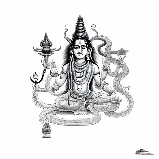 Lord Shiva And Snake