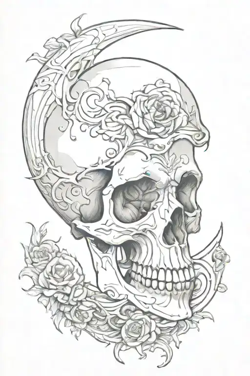 Crescent Moon Skull