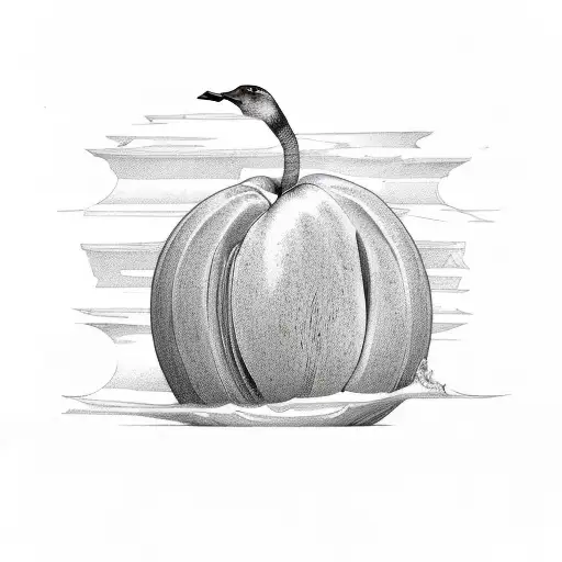 Book With A Goose And A Peach