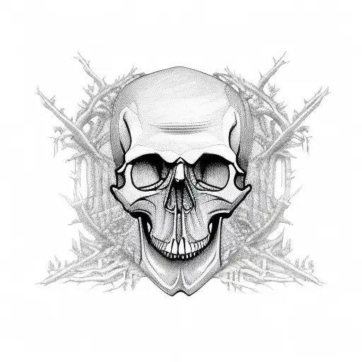 Redwood Forest With Skull Infused