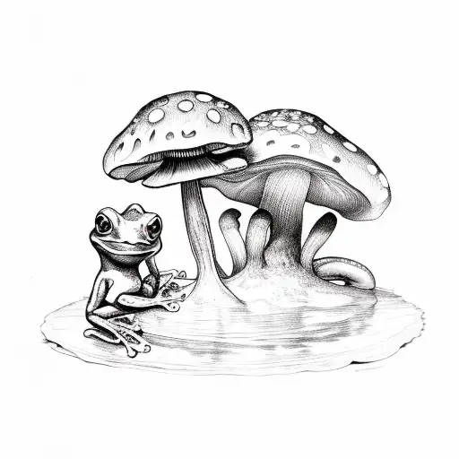 Frog With Mushroom