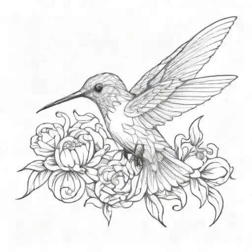 Hummingbird With Cancer Ribbon Intertwined