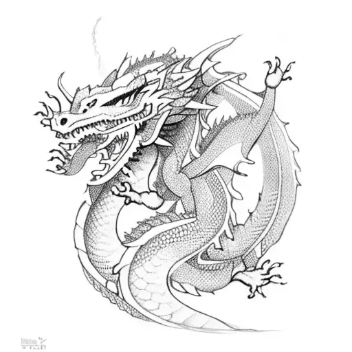 Dragon With Flowers