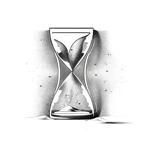 Cracked Hourglass With Sand Flowing Out