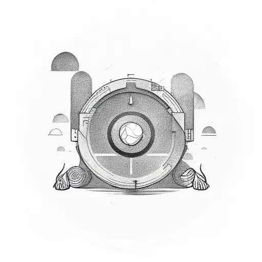 Round Icon With Brush And Color Palette