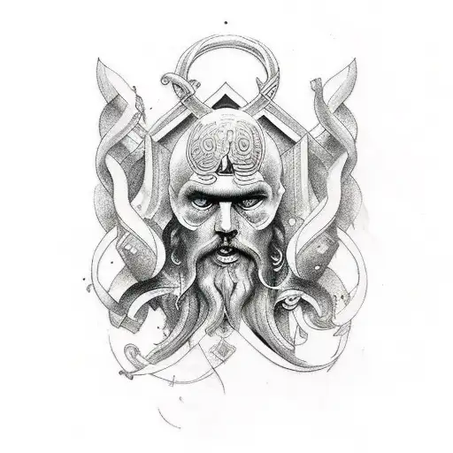 Combine Elements From Greek And Nordic Mythology In A Single Tattoo Design