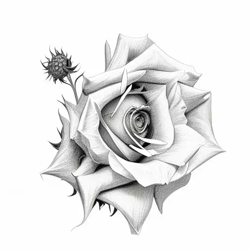 Rose And Sunflower And Baby's Breath