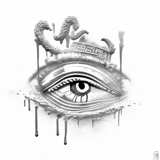 Ancient Greek Statue With Black Liquid Pouring Out Of Eyes Upwards