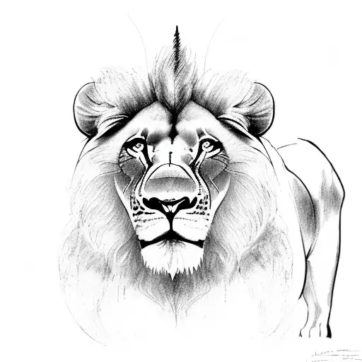 Half The Lion Face On One Side Of The Cross And Lamb On The Other Side