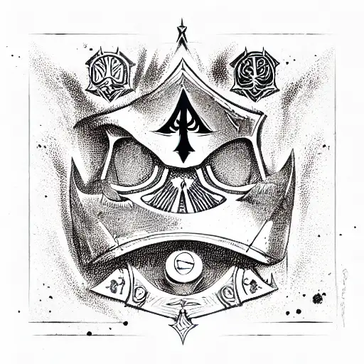 Ace Of Spades With Military In Centre